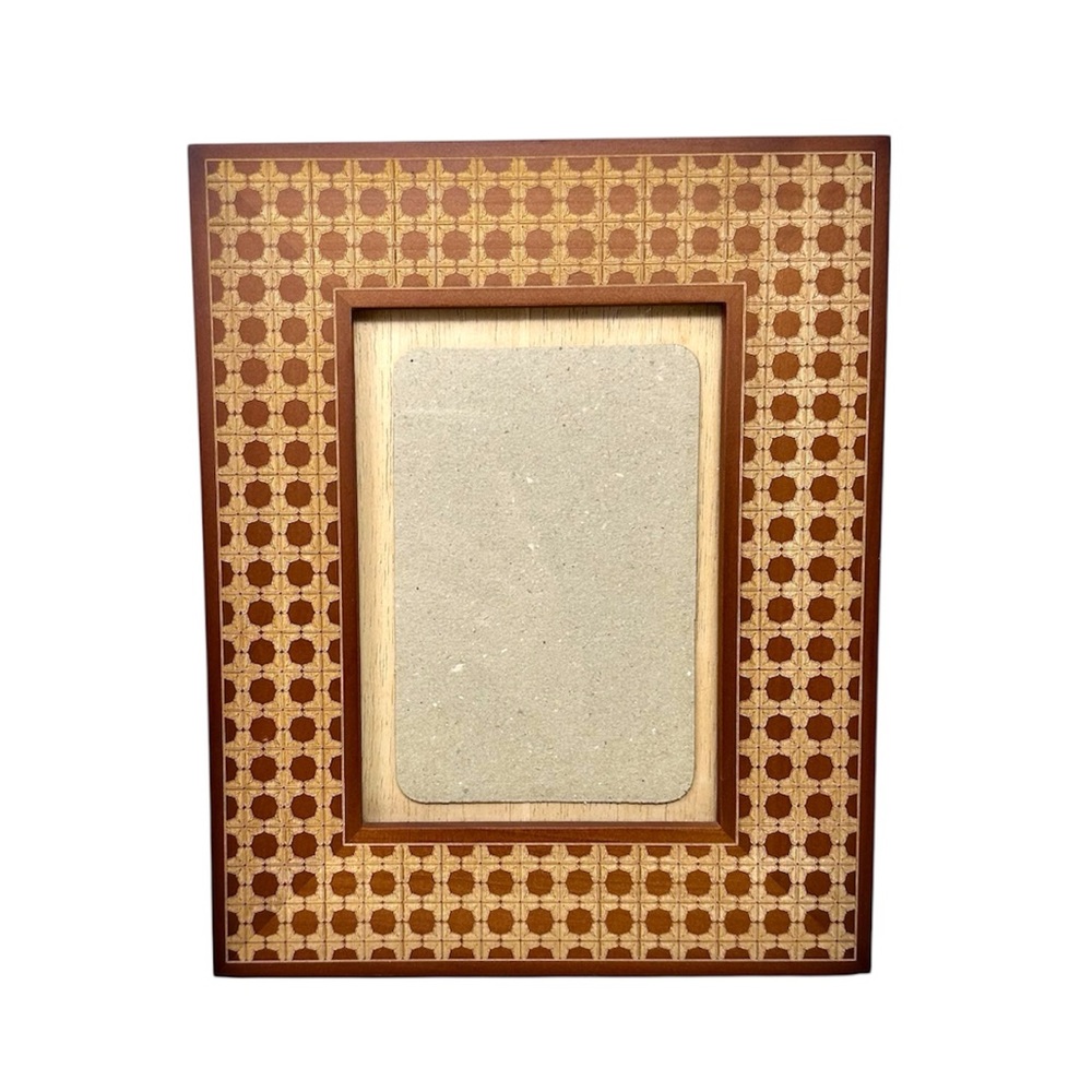 Studio84 Wood Geometric Frame Standing for 5 x 7 Photo Brown and Gold